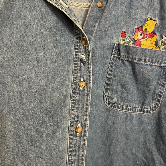 Winnie the Pooh Disney Button Down shirt Vintage embroidered - Picture 7 of 8